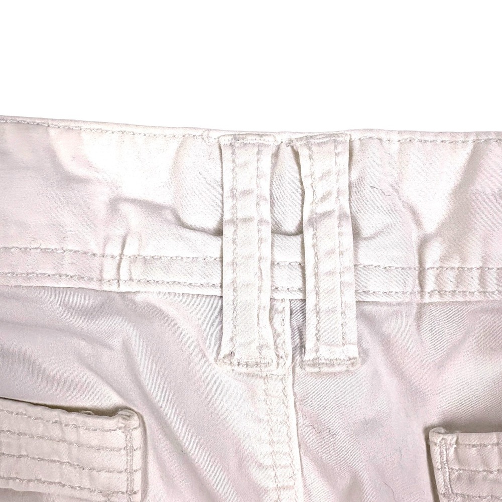 Y2K American Eagle Ultra Low Rise Perfect Shortie Shorts Womens Sz 6 White Micro - Picture 6 of 16